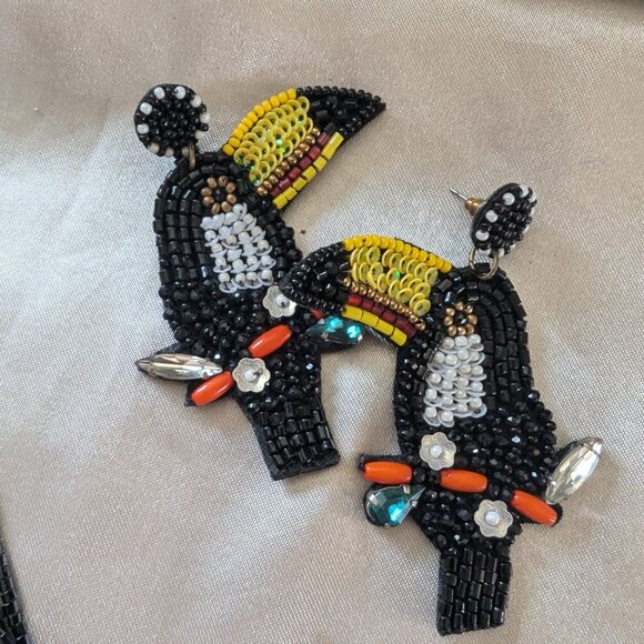 Vintage shiny black necklace/beaded earrings/bracelet - Picture 3 of 8